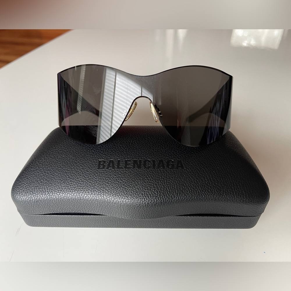 Balenciaga Black Shield Sunglasses